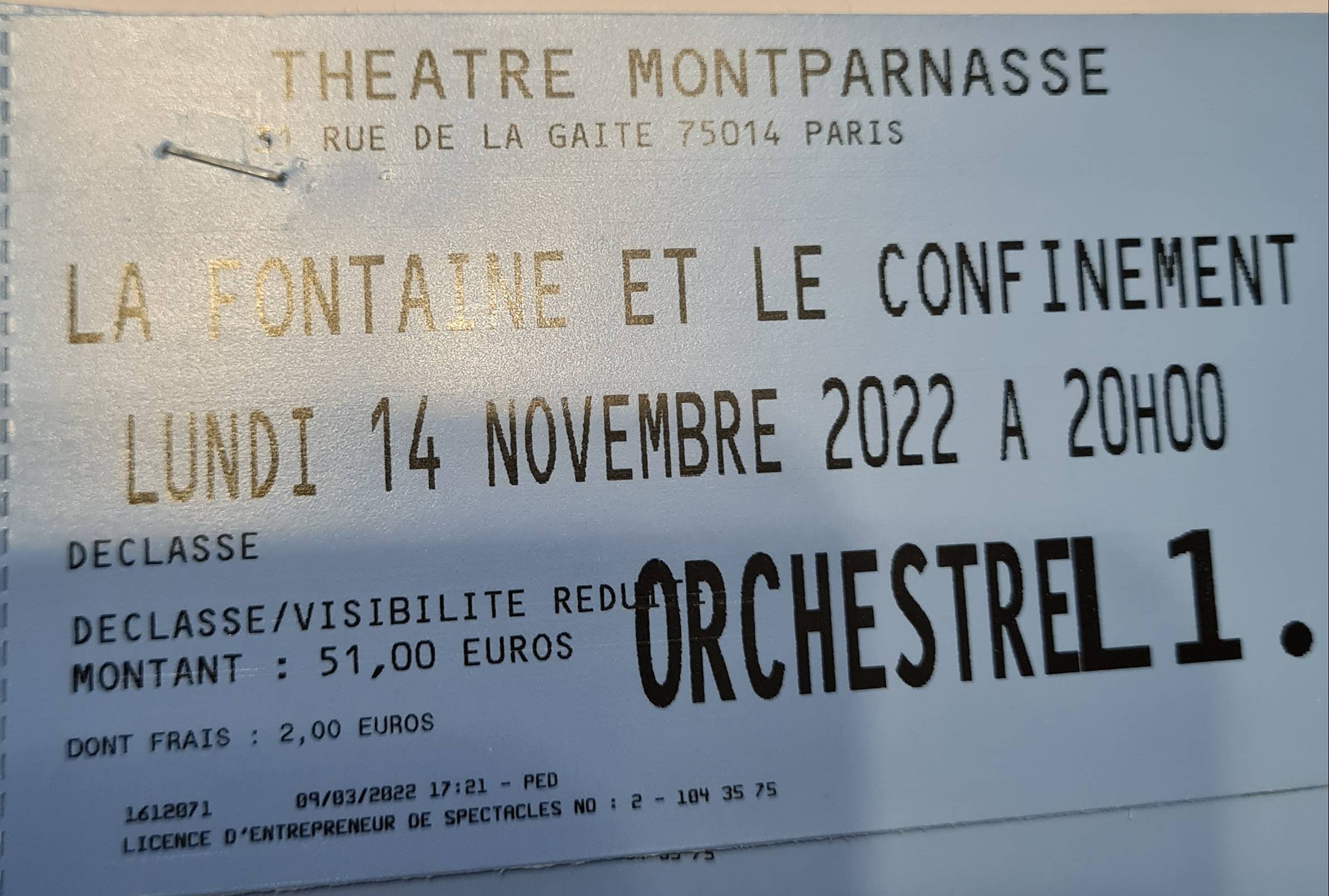 Message Google Play Store Ne Cesse De S'arrêter Billets Luchini le 14 novembre sur Gens de Confiance