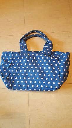 Vends sac bleu à pois blancs
