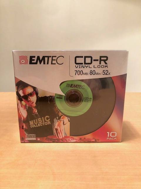 Pack neuf sous blister de 10 CD-R EMTEC - 700MB - 52x Vinyl Look - Slimcase