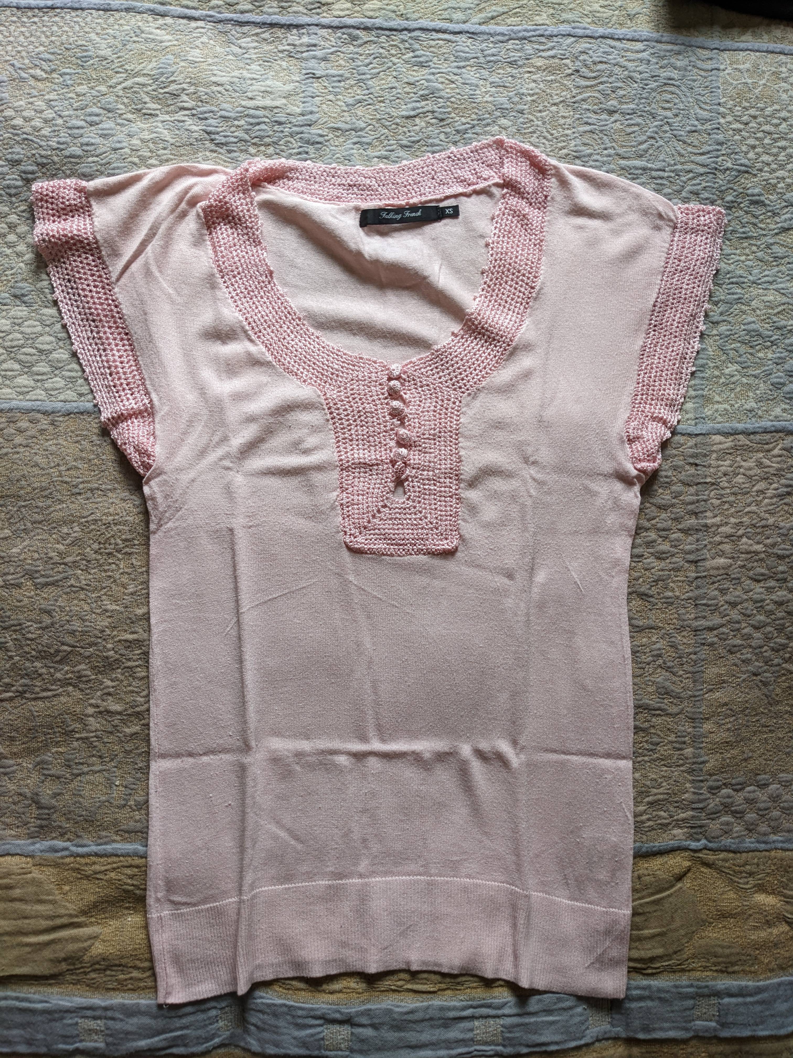 Blouse sans manche rose pâle en viscose XS