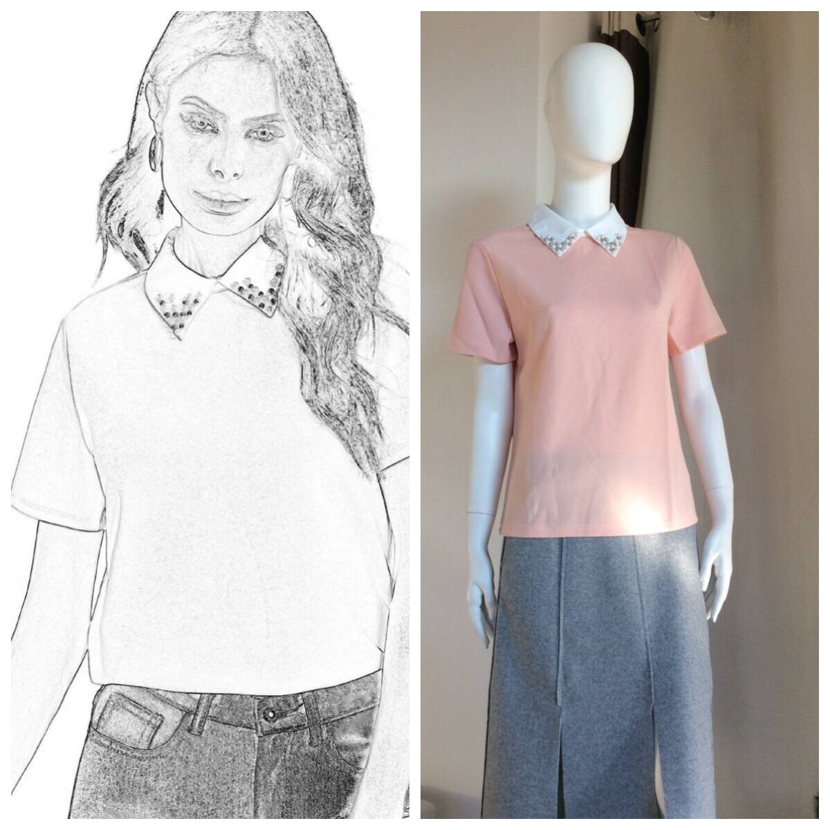 Blouse rose poudré - taille M