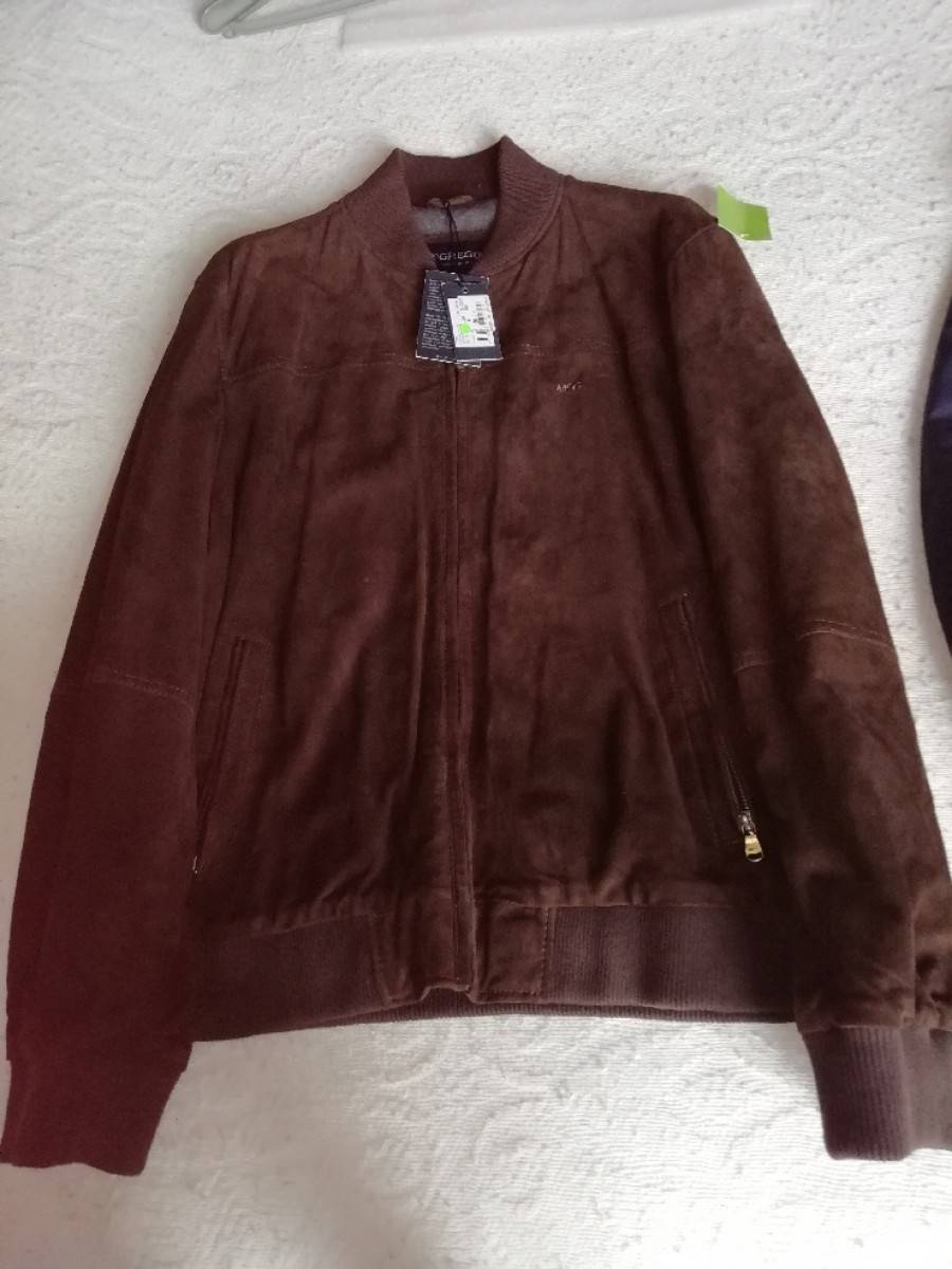 Blouson cuire marron neuf jamais porté taille 56