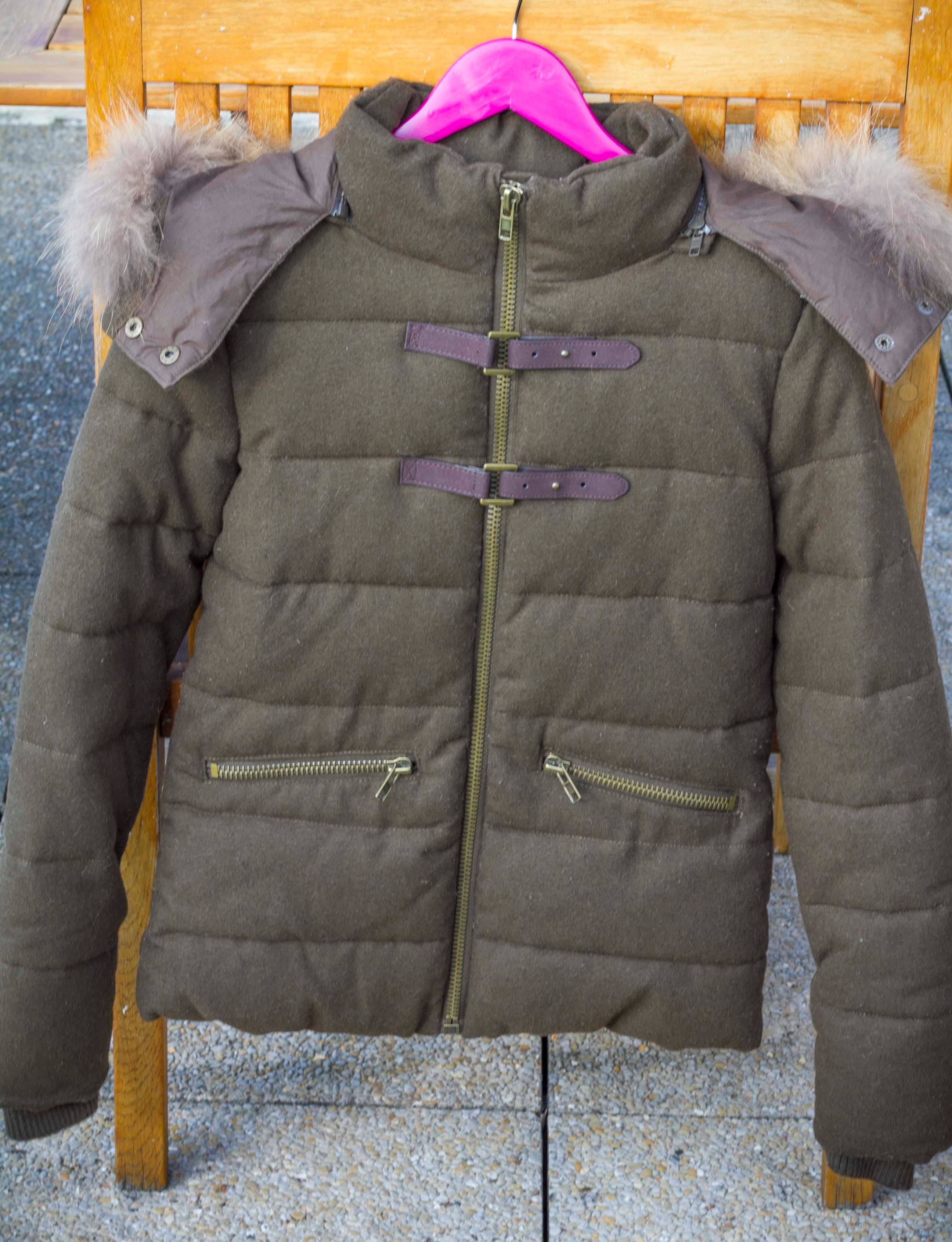 Vends blouson doudoune à capuche kaki Bel Air modèle Zéro - Taille S