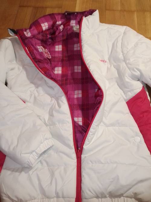 Blouson fille hiver réversible blanc rose - Taille 12 ans