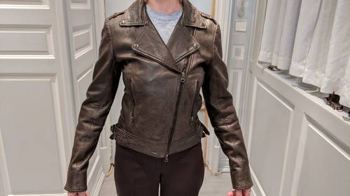 Blouson cuir marron - taille S