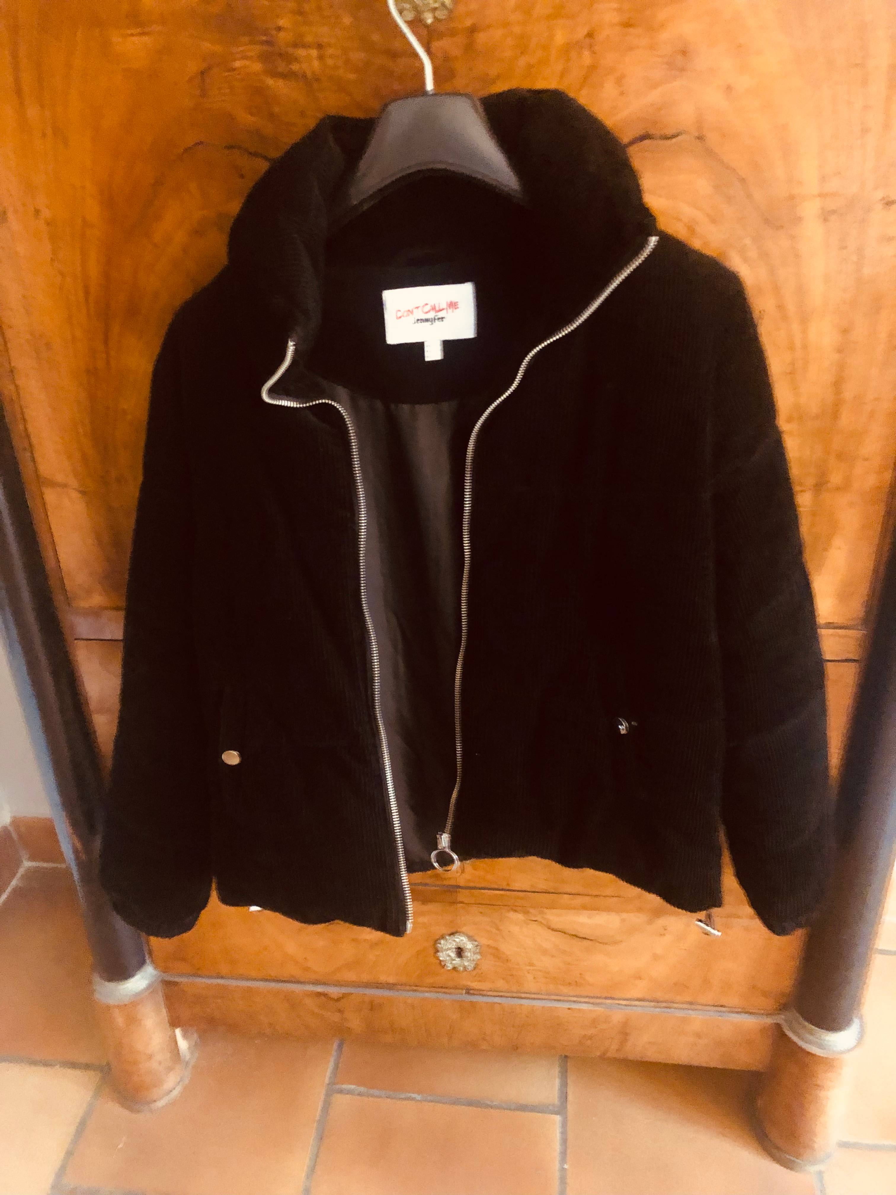 Blouson noir velours c?�tel?� - Taille S on Gens de Confiance