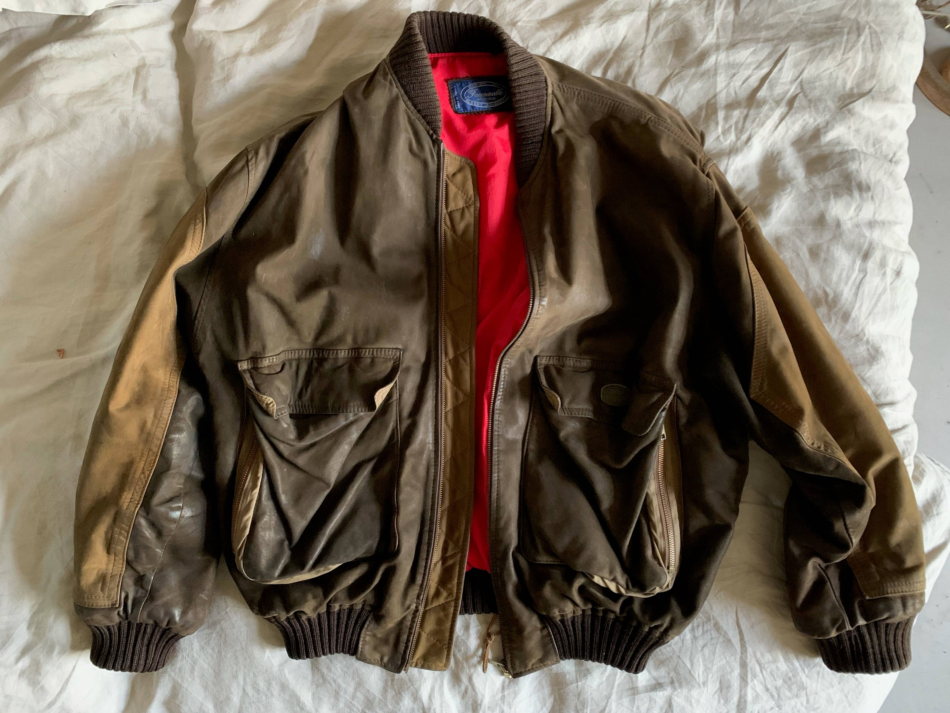 Blouson Cuir Vintage Faconnable - Taille L