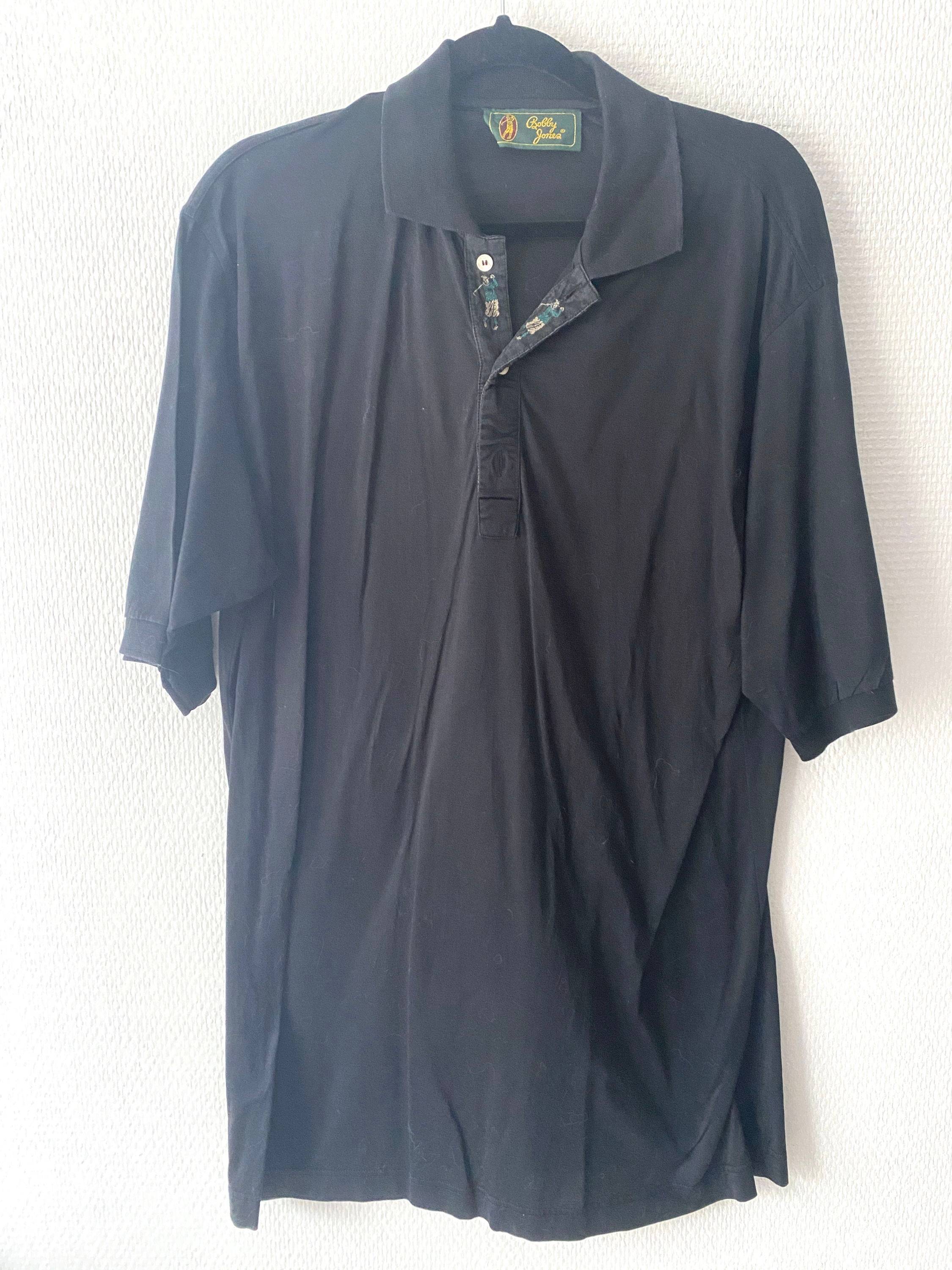 Vends polo noir Bobby Jones L.A USA coton très fin - Taille L