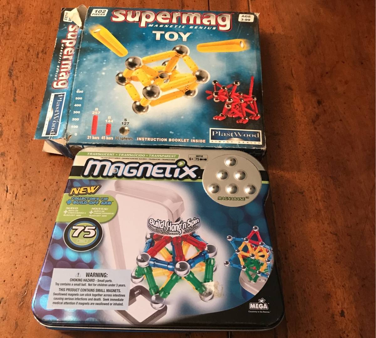 2 boîtes jeu de construction Magnetix et Supermag Magnetic Genius on ...