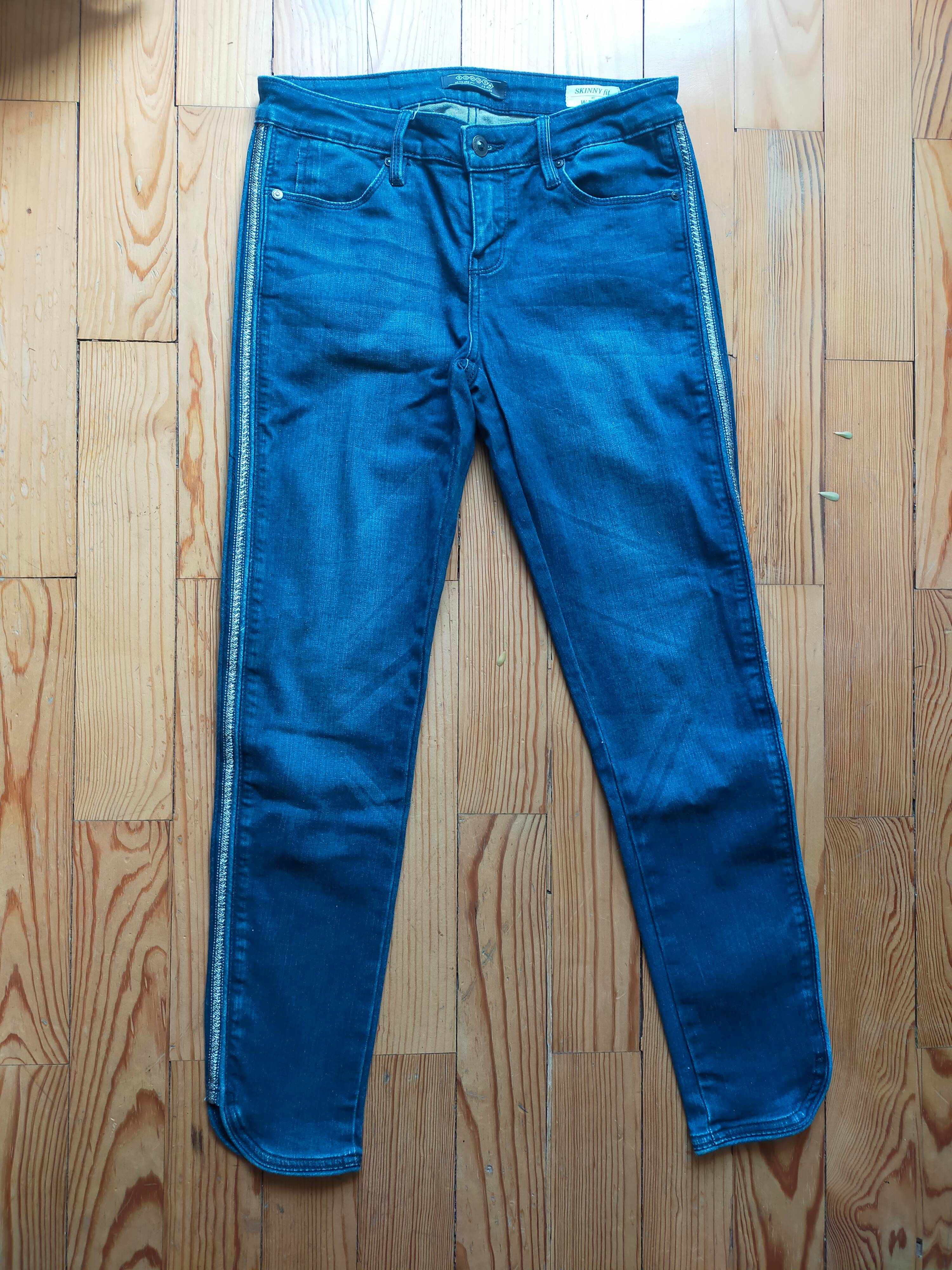 Jean Bonobo Skinny fit bleu avec liserés argentés 38 très bon état