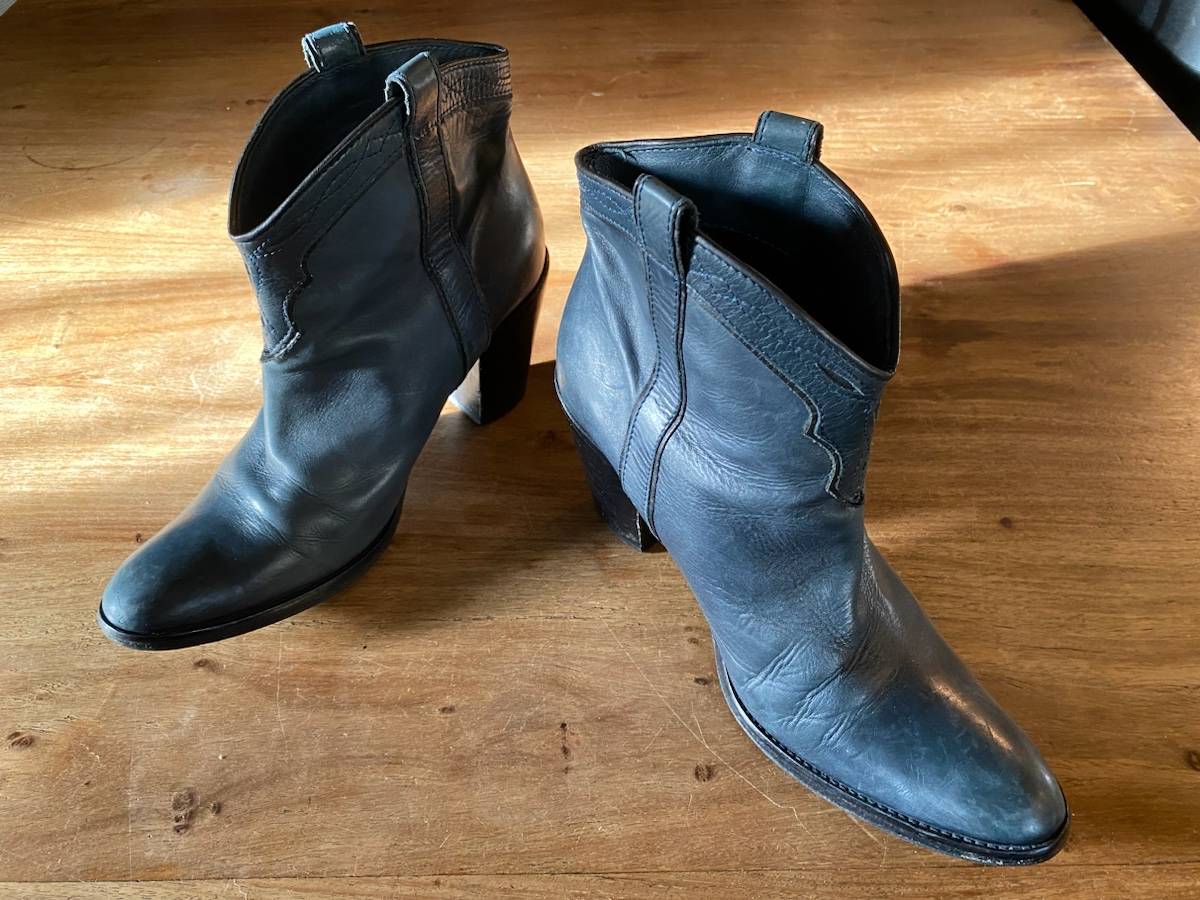 Boots femme marine tout cuir 39