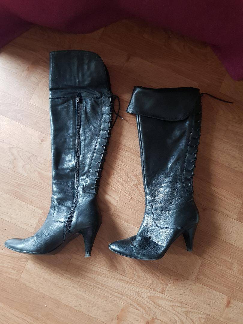 Bottes noires - cavalières - cuir - Pointure 37