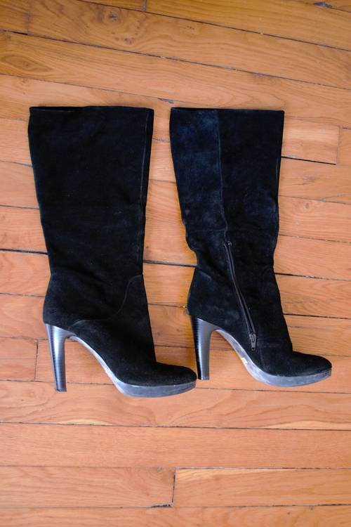 Bottes noires en nubuck Heyraud pointure 40