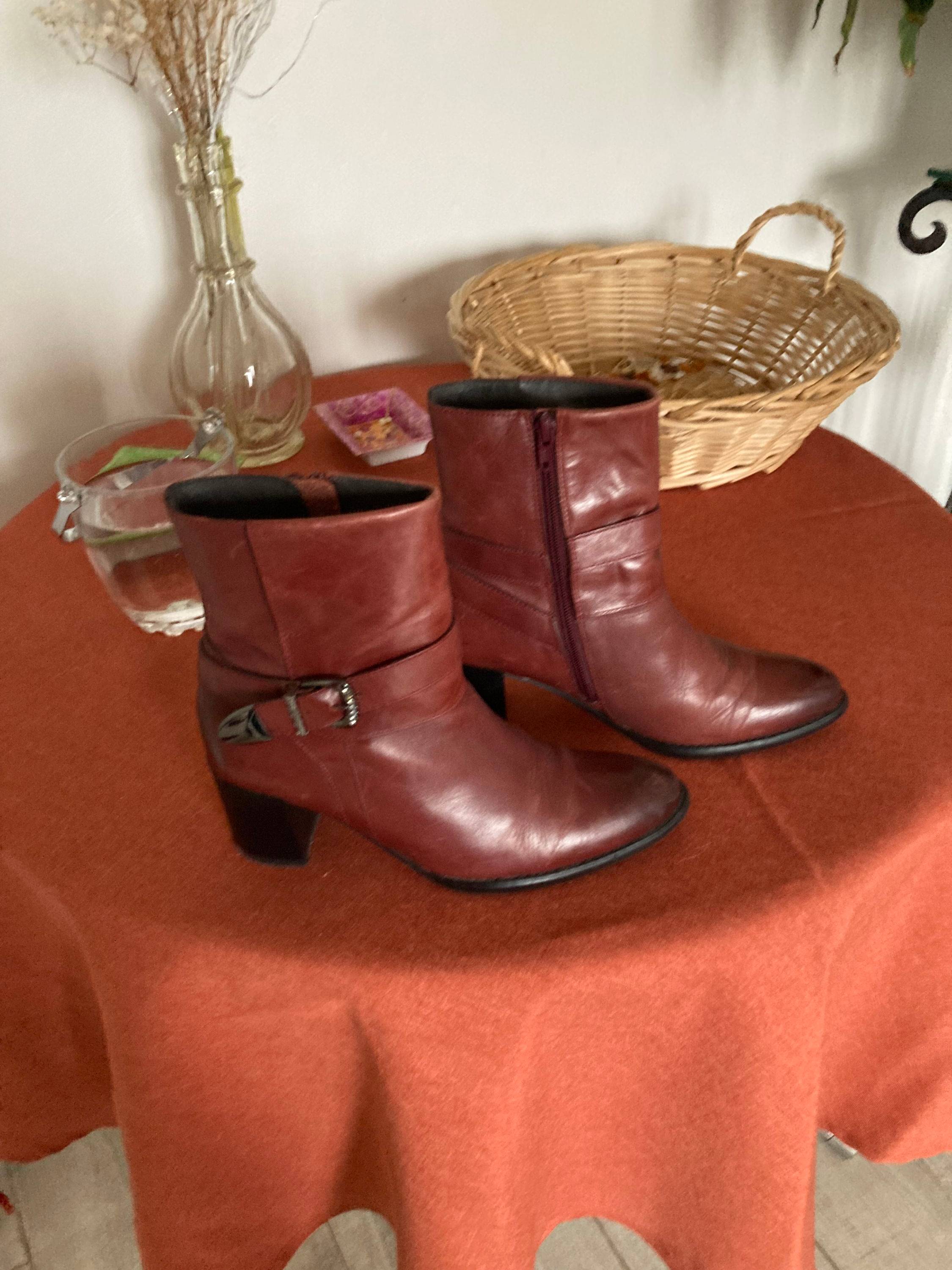 Bottines bordeaux