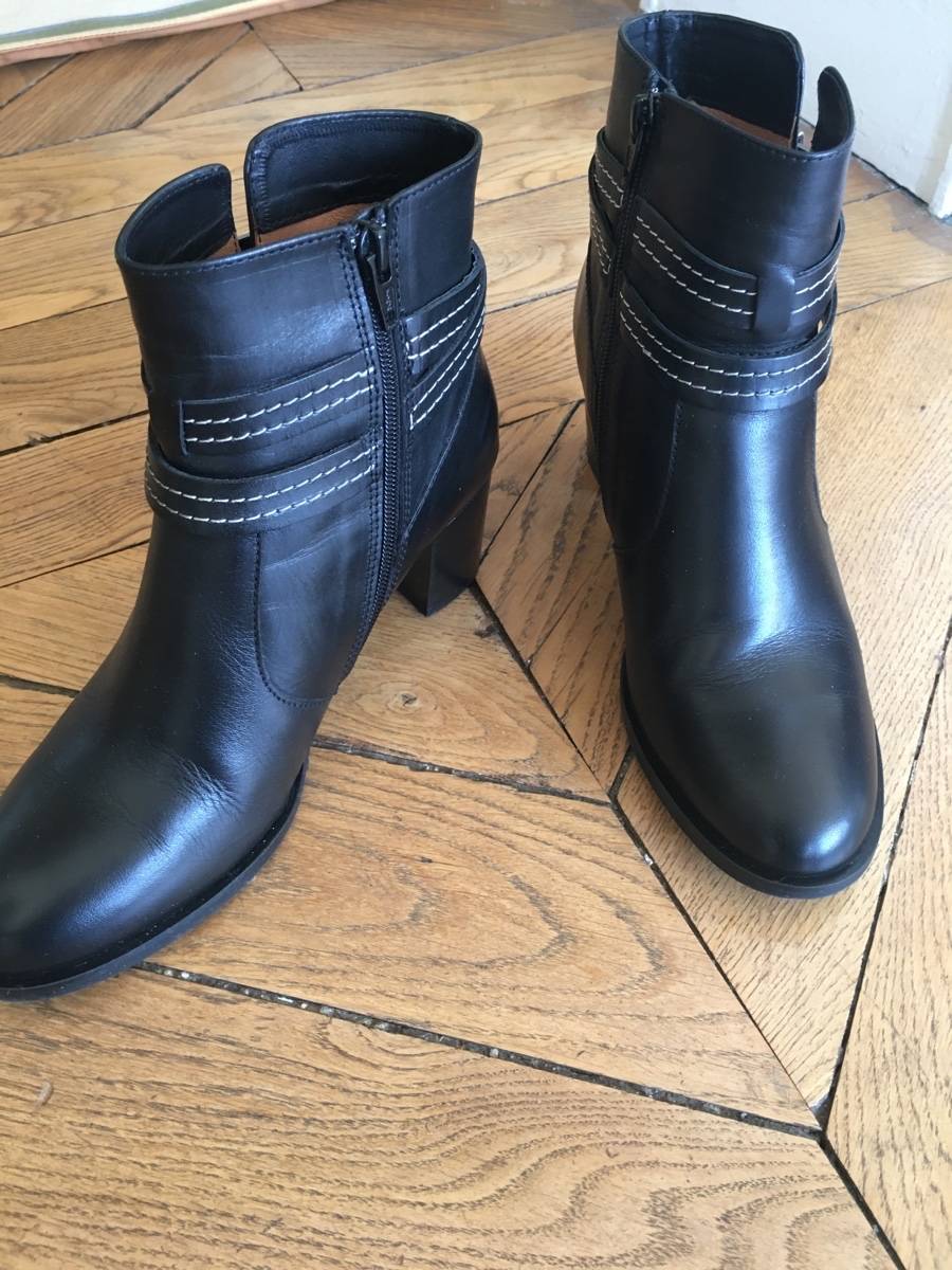 Bottines Mellow Yellow cuir noir - Pointure 38