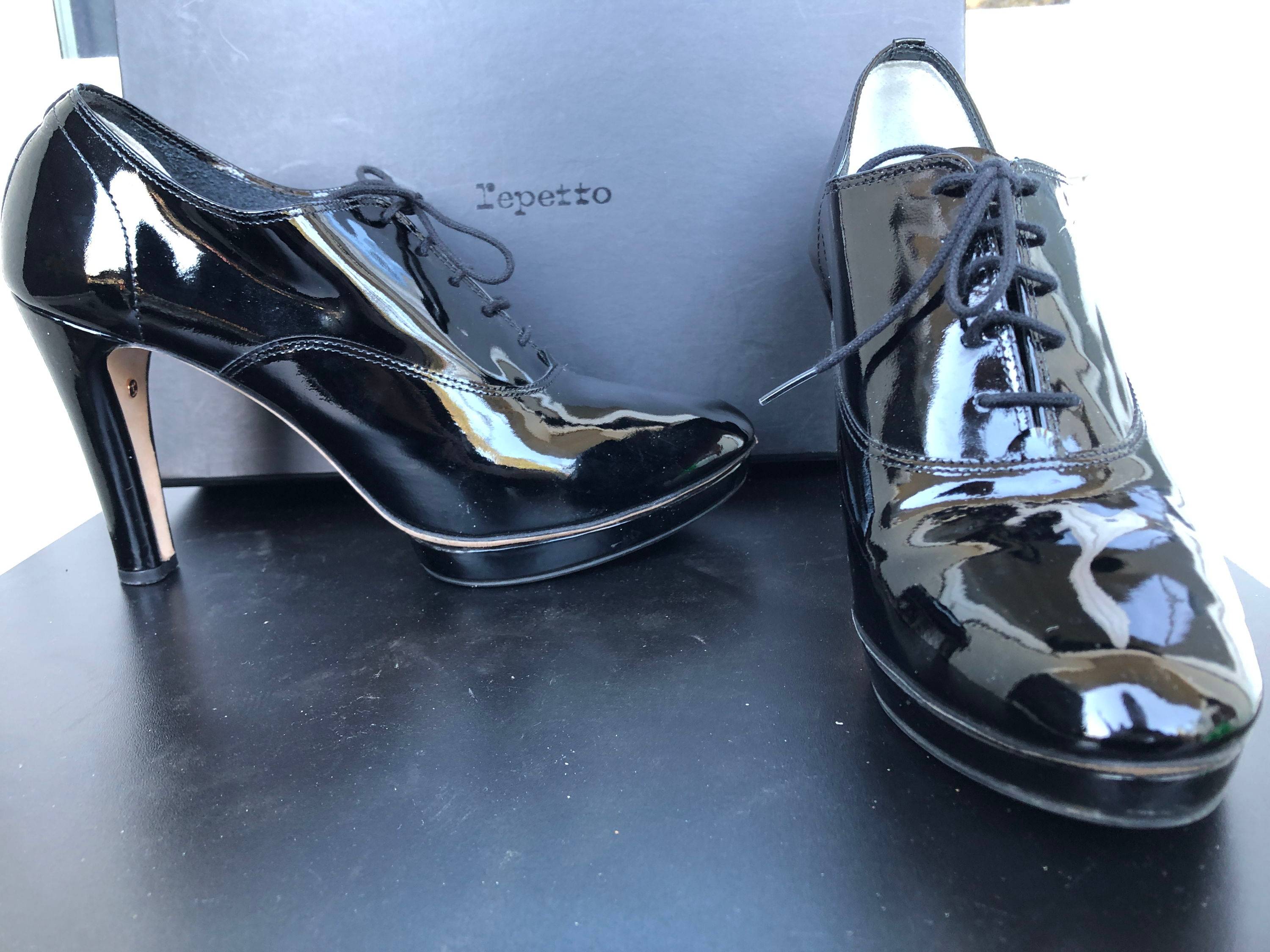 Vends bottines noires en cuir vernis Repetto - Pointure 39