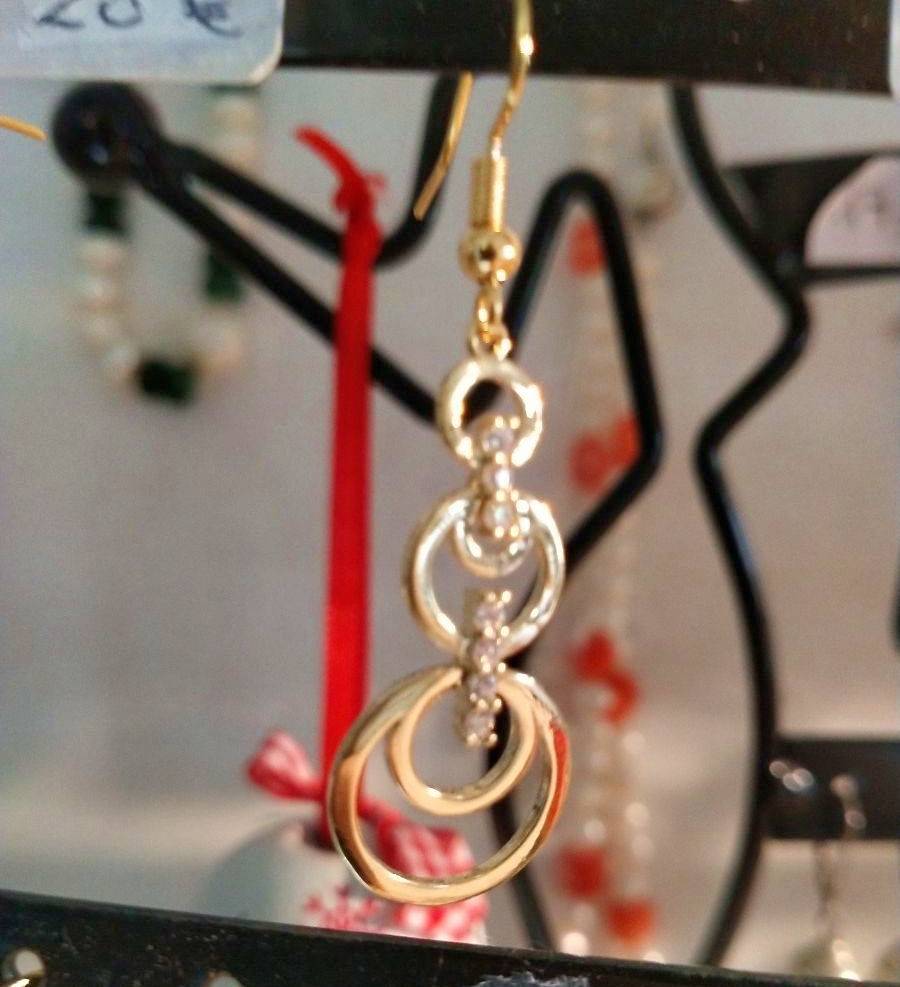Boucles d’oreilles chute de cercles plaqué or crochet ou clip