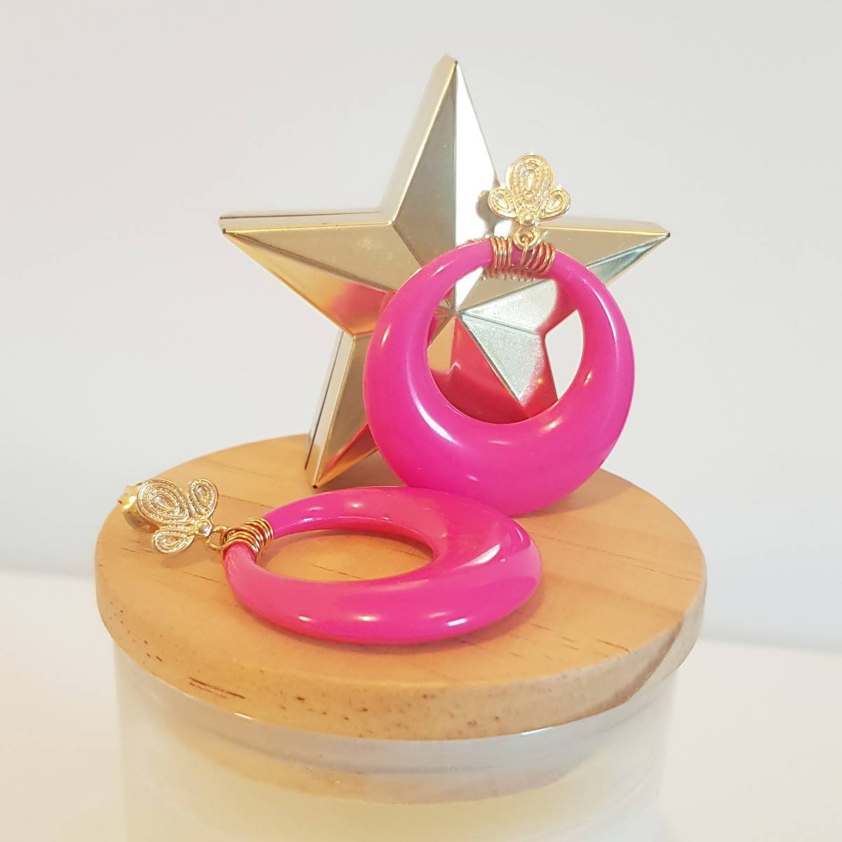 Boucles d'oreilles GIA - rose fuchsia