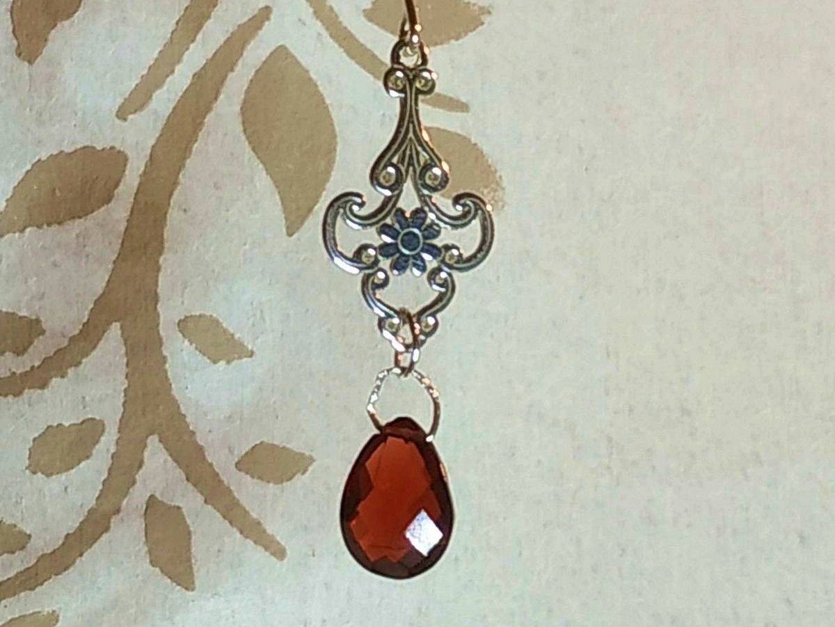 Vends boucles d’oreilles goutte de grenat crochet ou autre