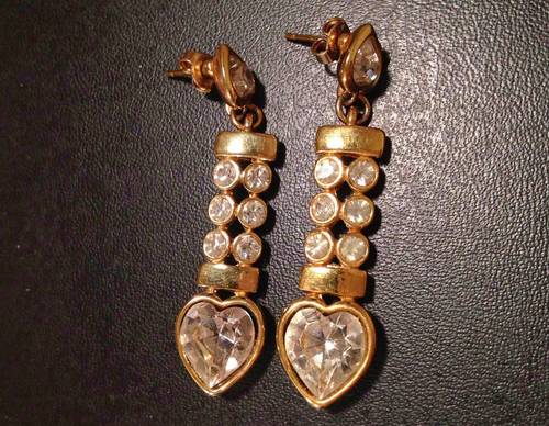 Vends boucles d’oreilles pendentifs en strass pour oreilles percées