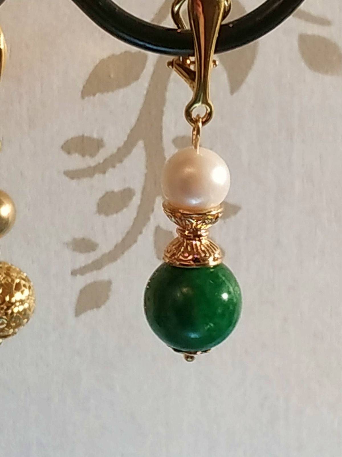 Vends boucles d’oreilles perle et jade clip ou autre