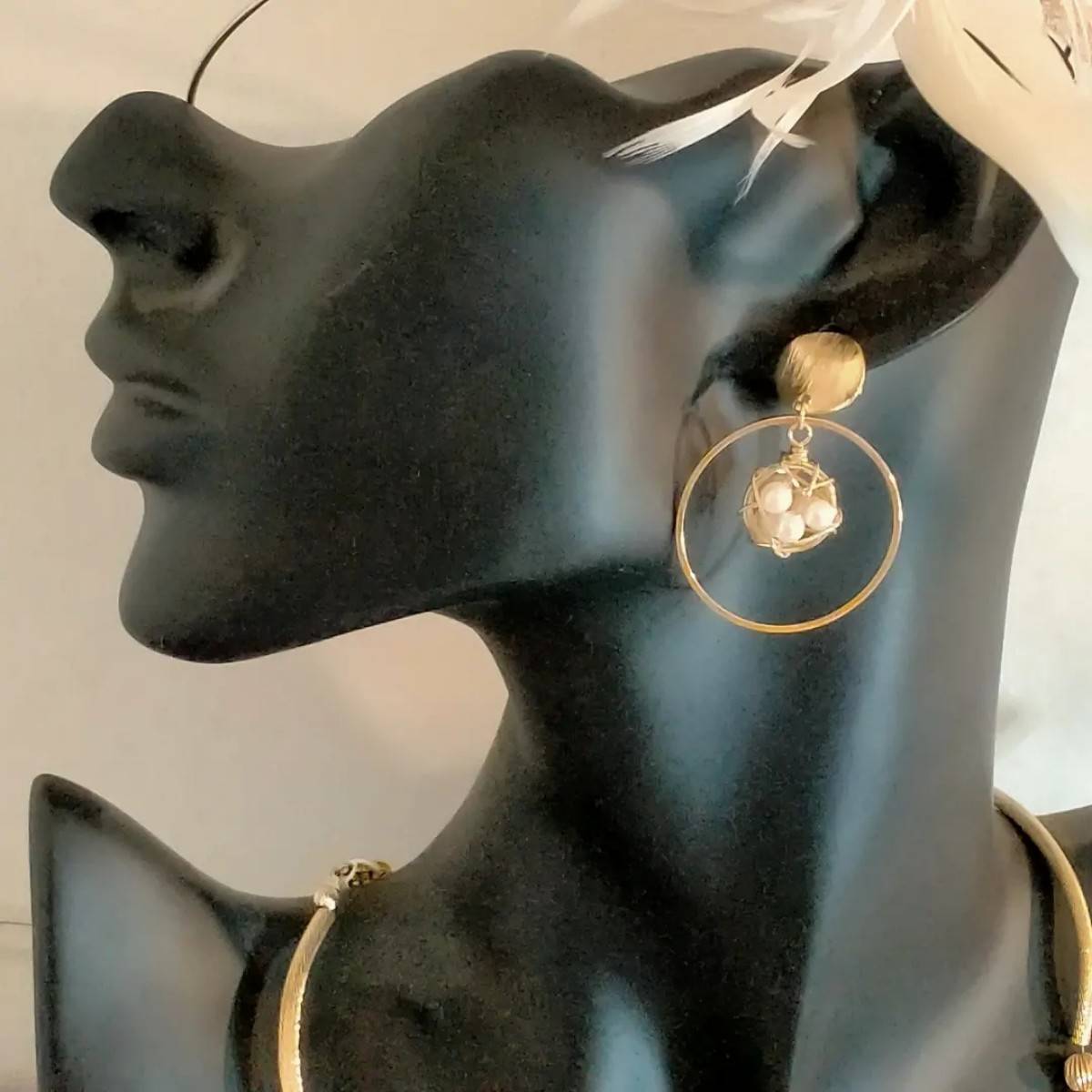 Boucles d’oreilles perles en cage