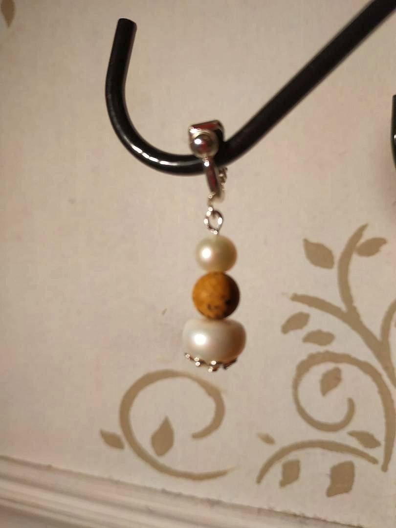 Boucles d’oreilles perles et jaspe clip ou autre