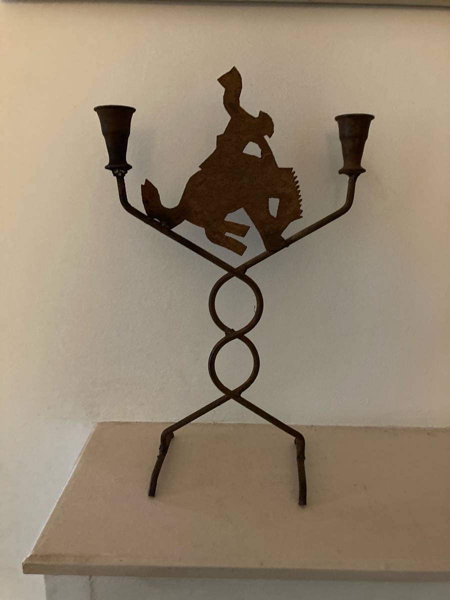 Bougeoir «cow-boy » en fer forgé