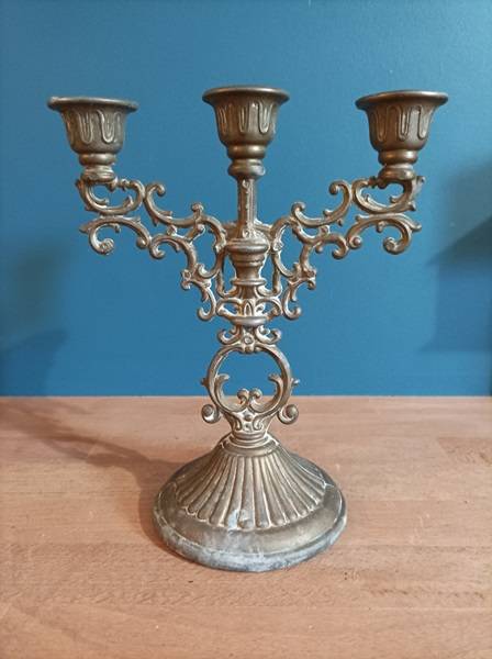Accessoire Mariage Noël Chandelier à 3 Branches VINTORKY En Métal Noir - Bougeoir Style Ancien