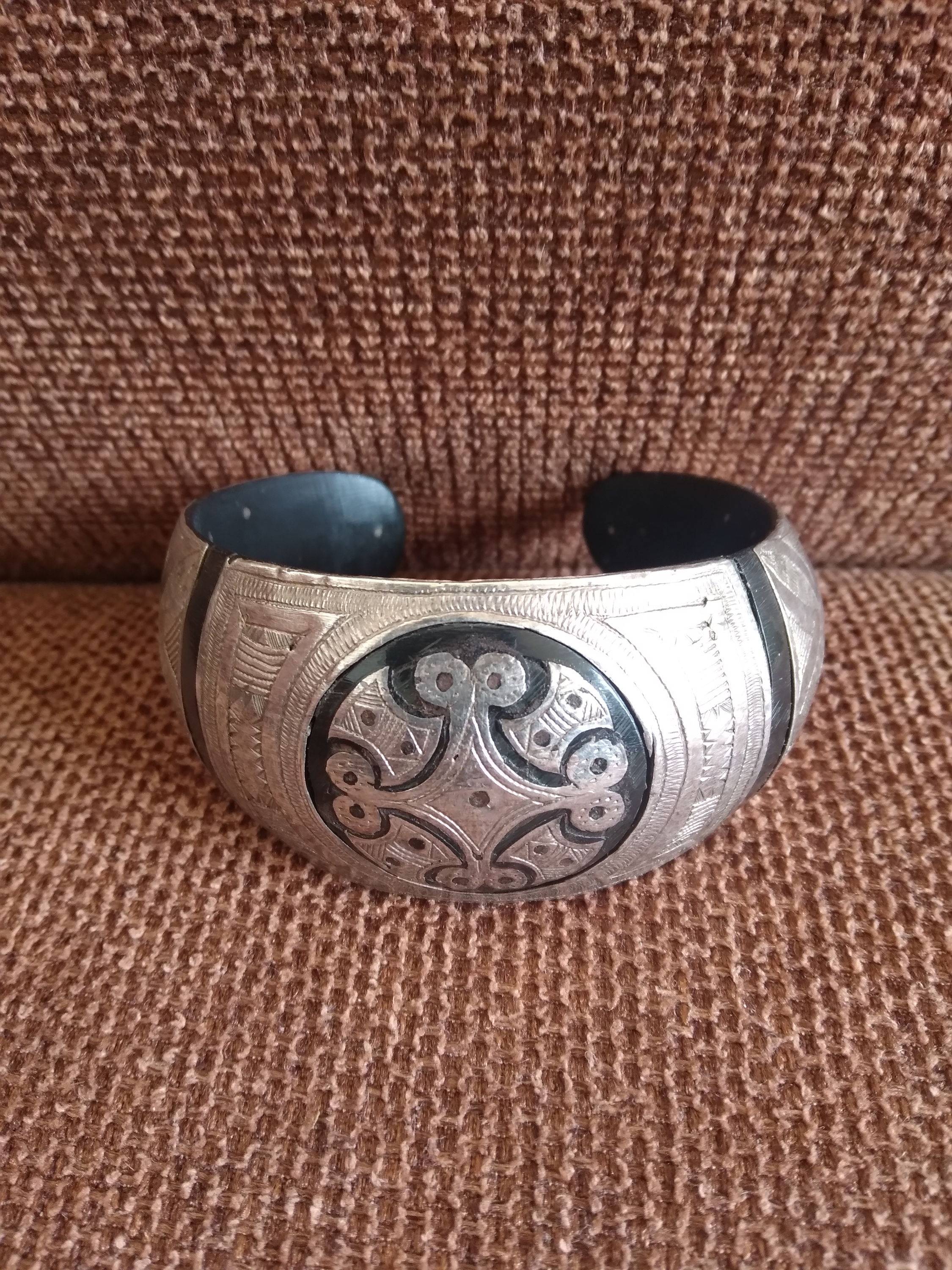 Bracelet argent et ébène