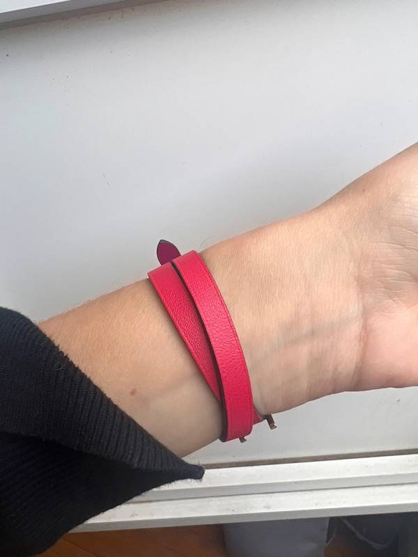 Bracelet Hermès Behapi En Cuir - Couleur Violet Marron, 71 Cm, Avec Boîte, Excellent état