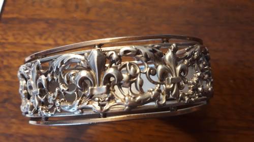 Bracelet fleur de lys argent