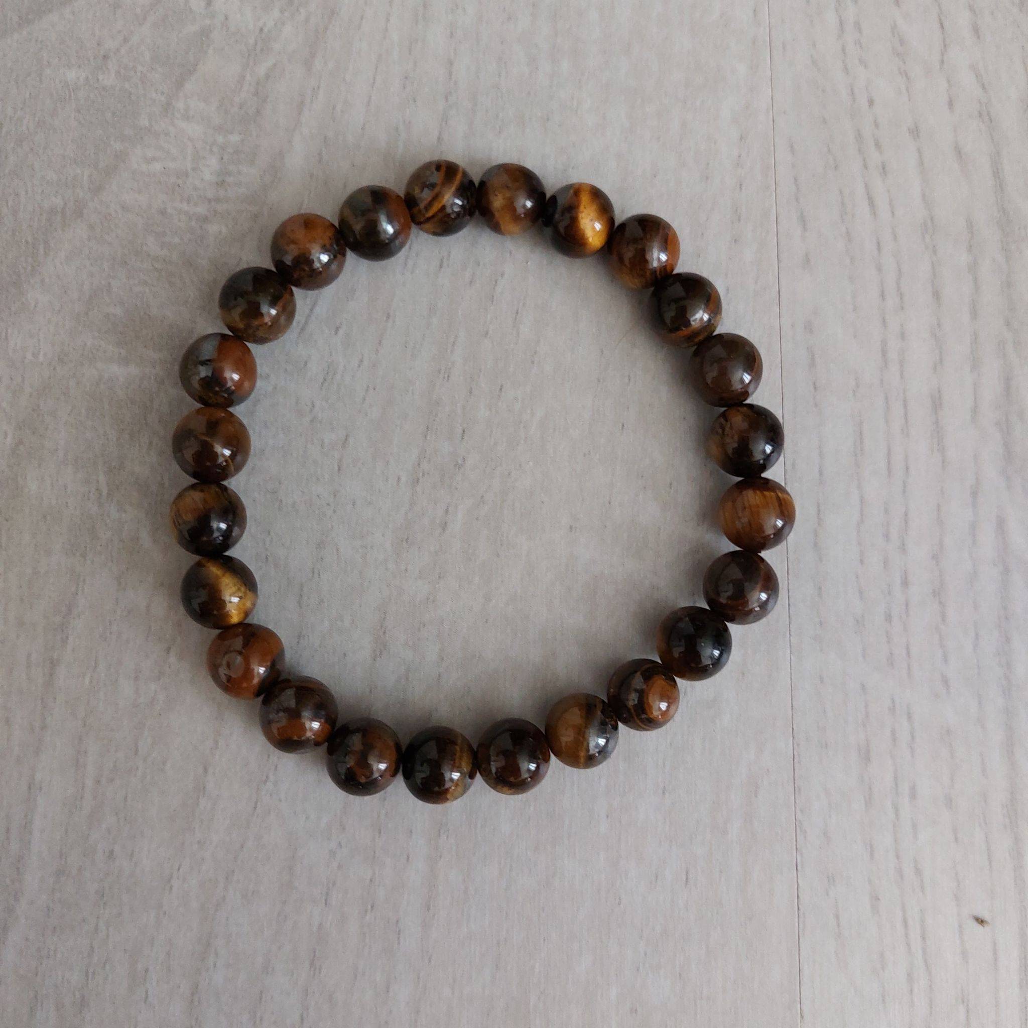 Bracelet Oeil de Tigre perles 8mm