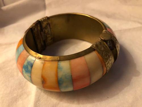 Bracelet vintage en os