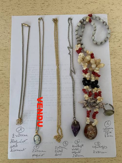Bracelets, chaines, pendentifs et colliers