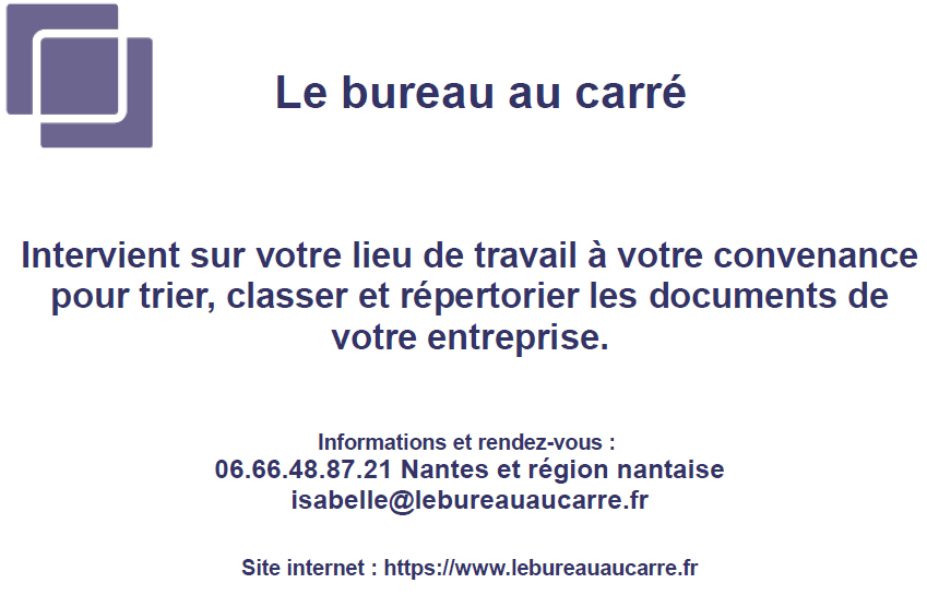 Le Bureau au Carré propose des prestations de tri et classement de documents d’entreprise - Nantes et environs