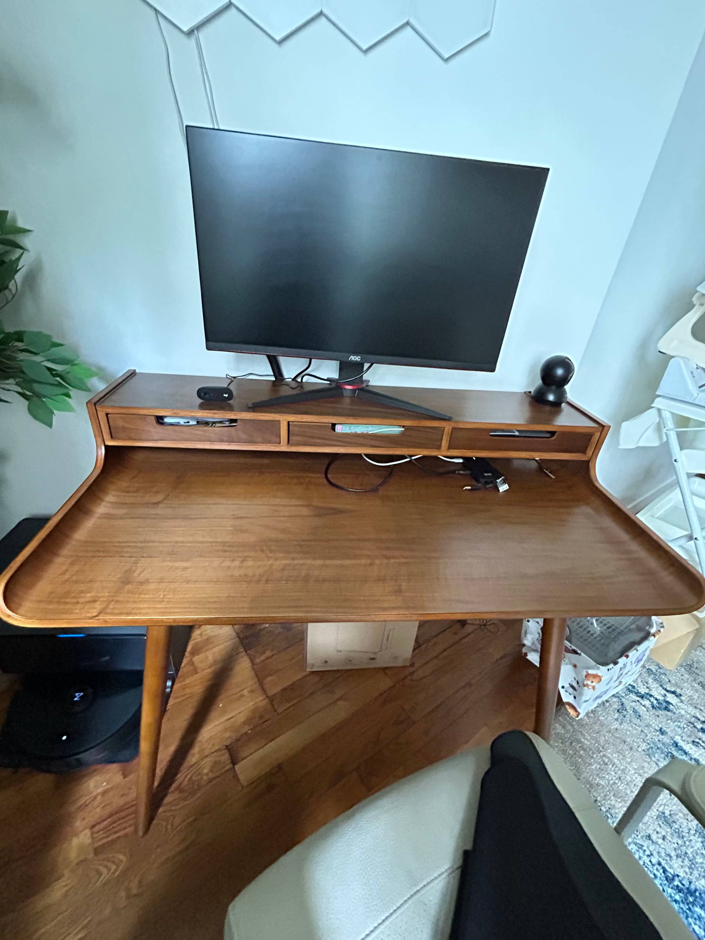 Bureau vintage OPUS bois foncé comme neuf