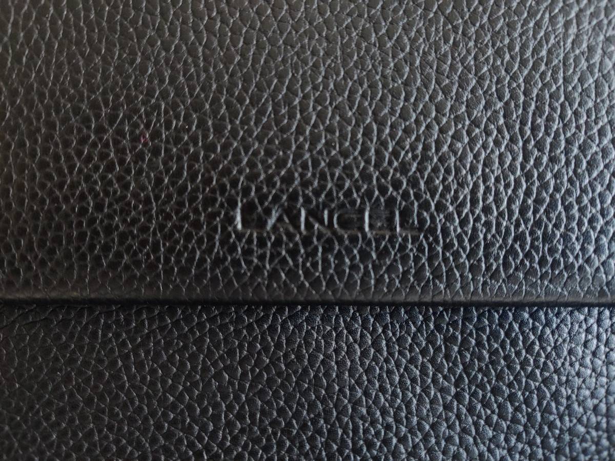 Sac business sacoche à poignée haute couture cuir grainé Lancel