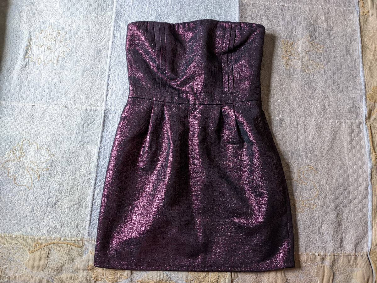 Robe bustier Etam bordeaux brillant neuve T38
