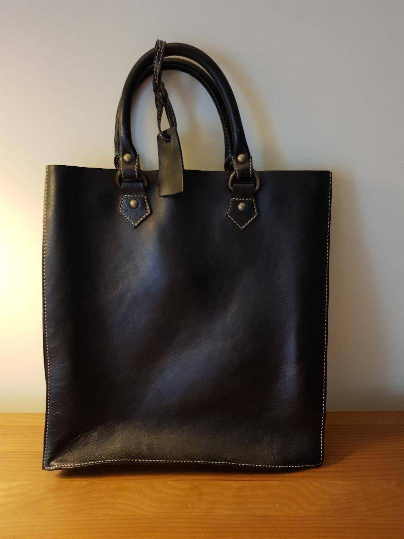Sac cabas cuir noir - femme