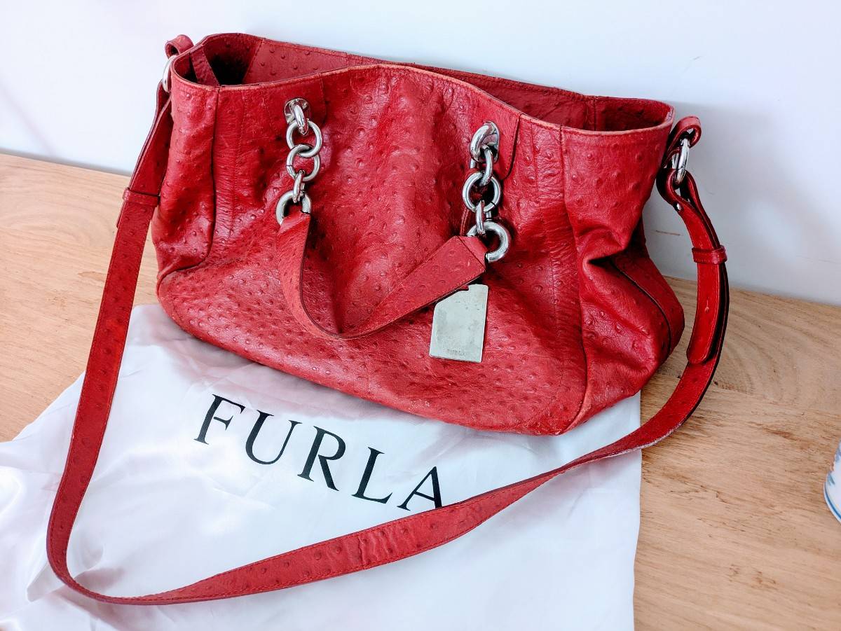 Sac cabas Furla cuir façon Autruche