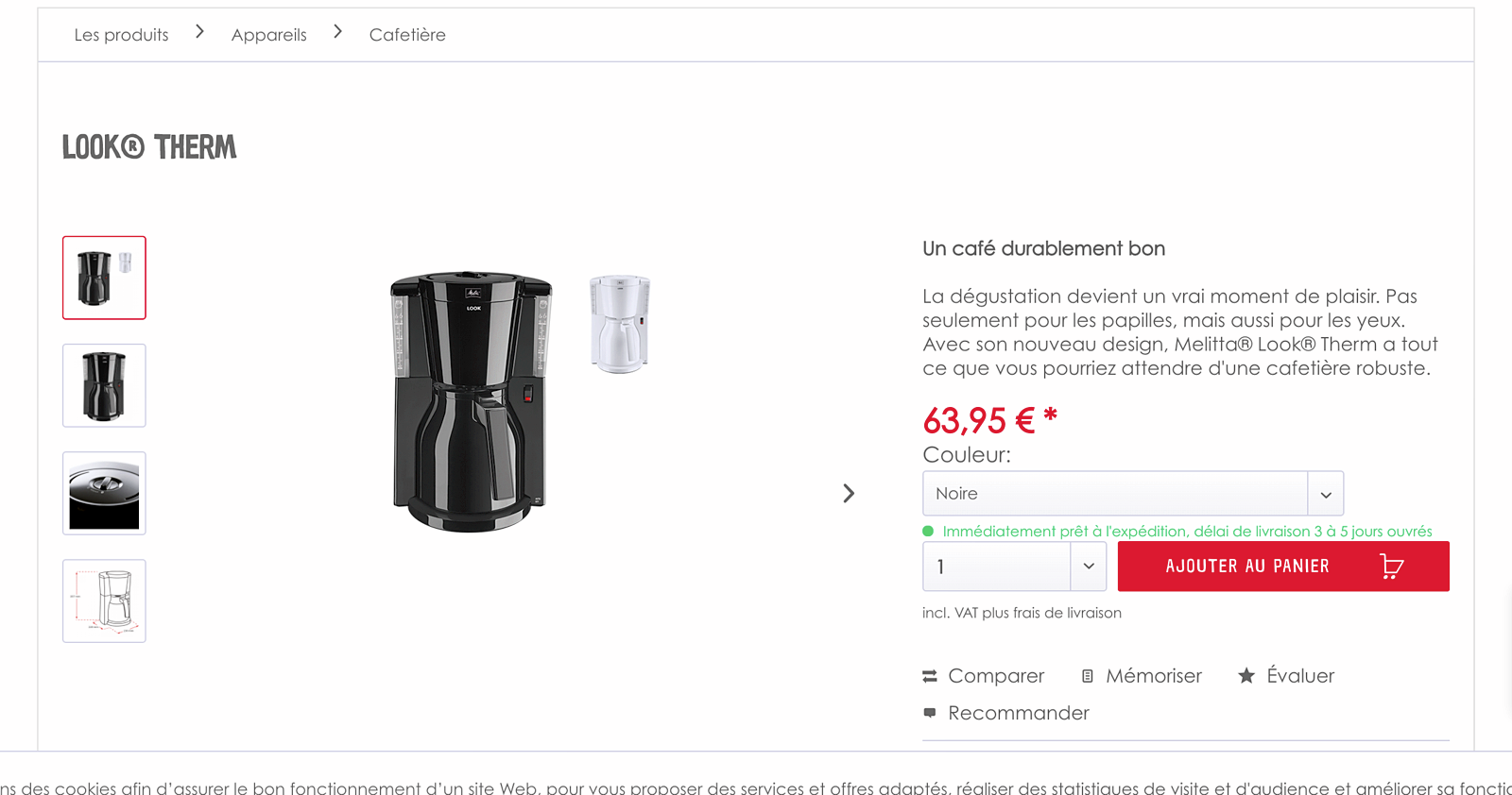 Cafetière melitta (presque jamais servie)