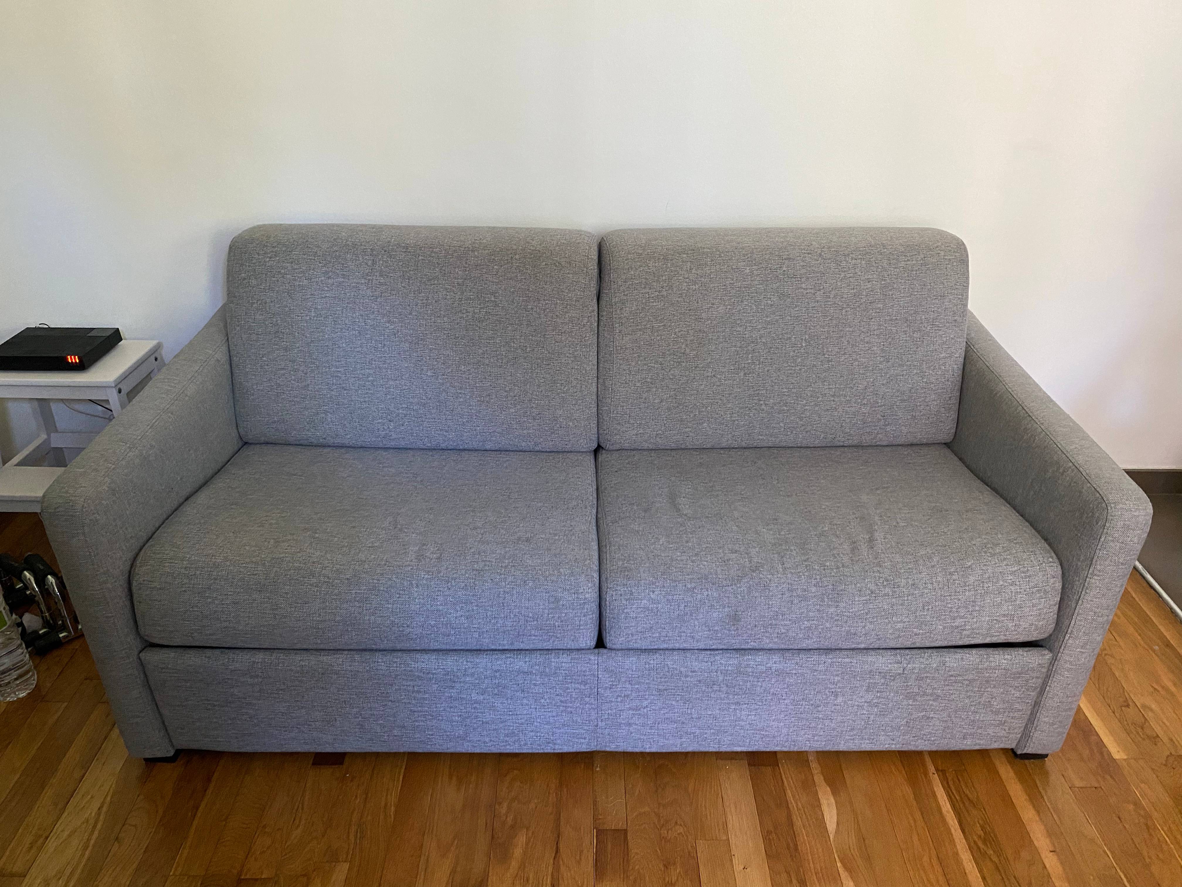 Canapé Convertible 3 Places Conforama – Gris Tissu – Dimensions L250 X H85 Cm – Occasion