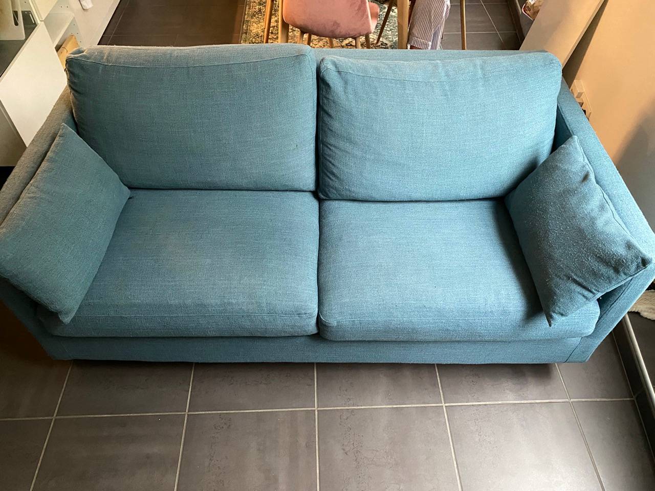 Canapé convertible 3 places - Maison du Monde - Julian - bleu pétrole