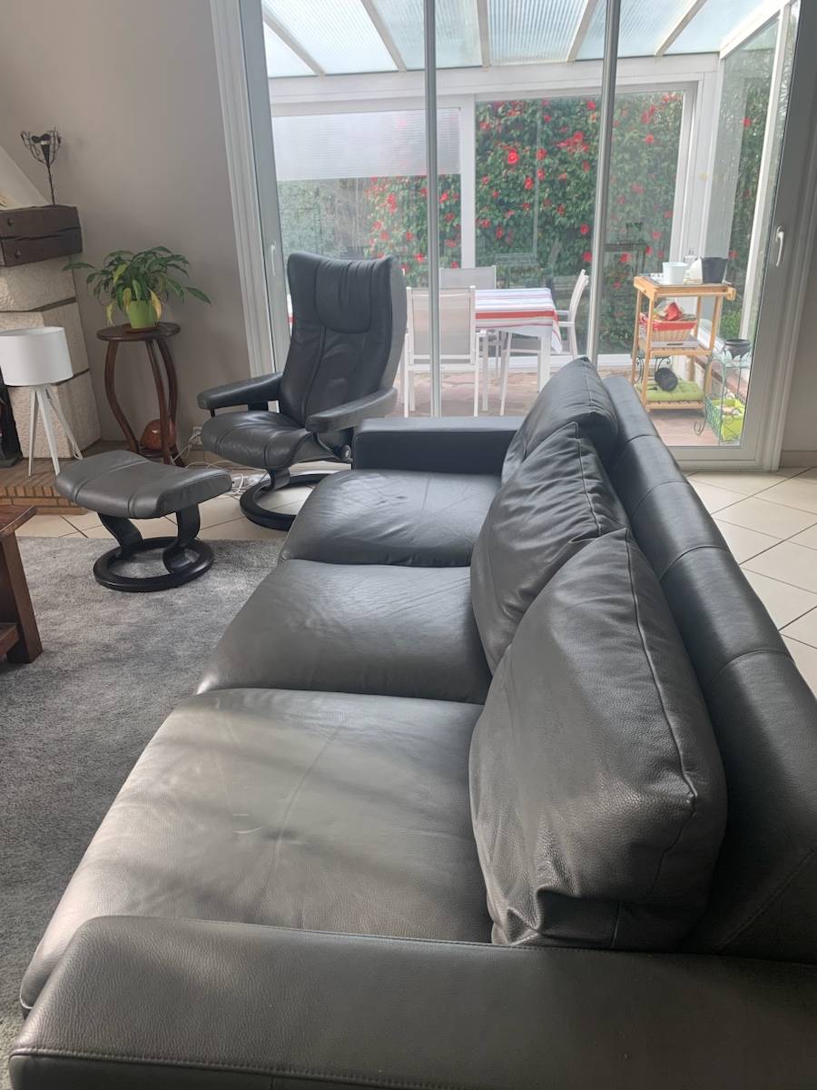 Canapé + fauteuil Stressless Emma E600 Gris sur Gens de Confiance