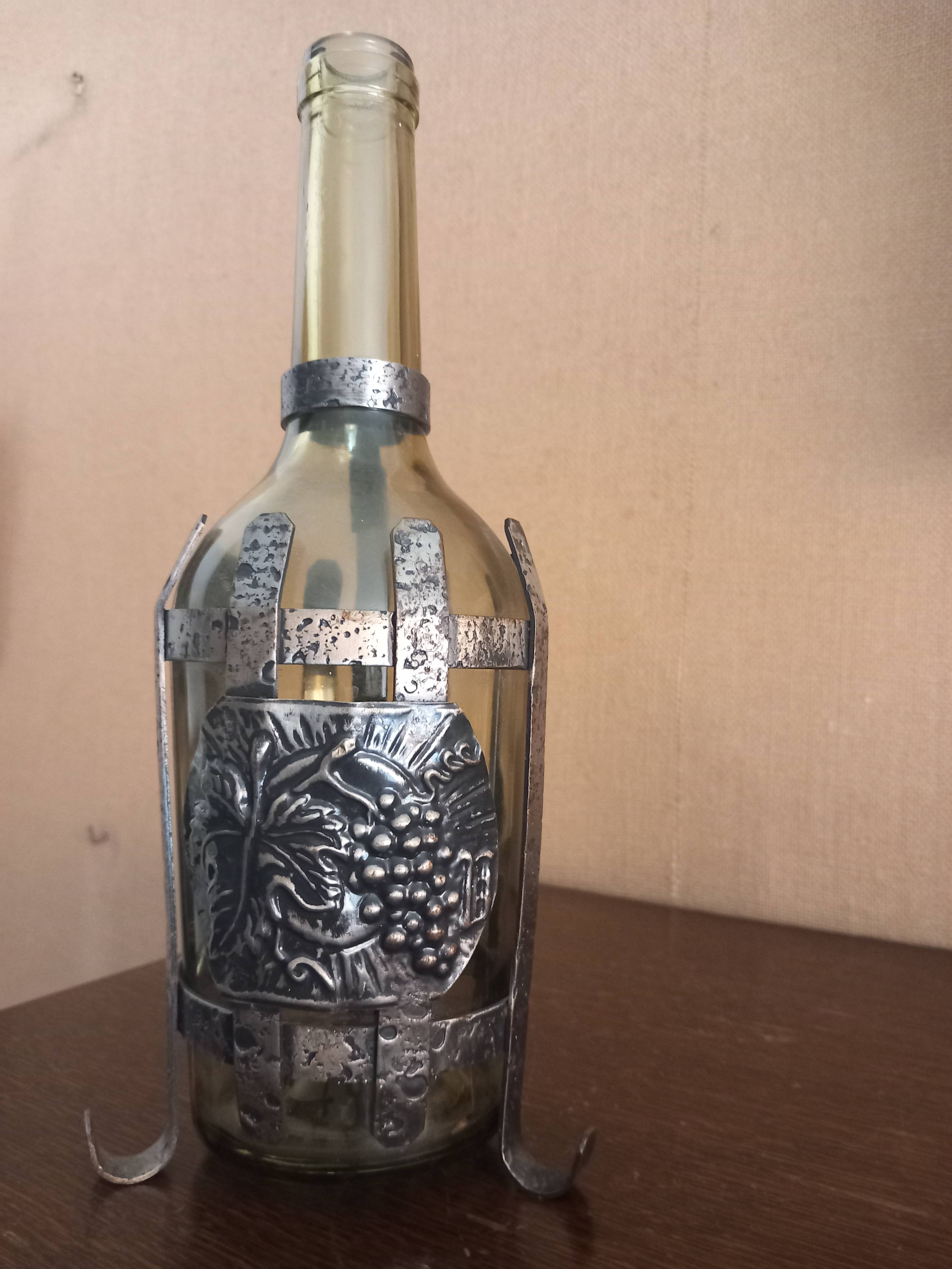 Carafe verre & métal / Vin / Arts de la table