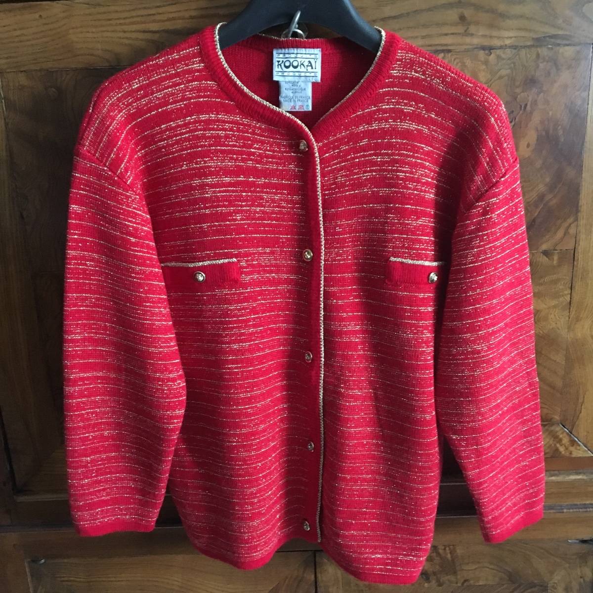 Vends veste en laine rouge et or, marque Kookai - Taille M