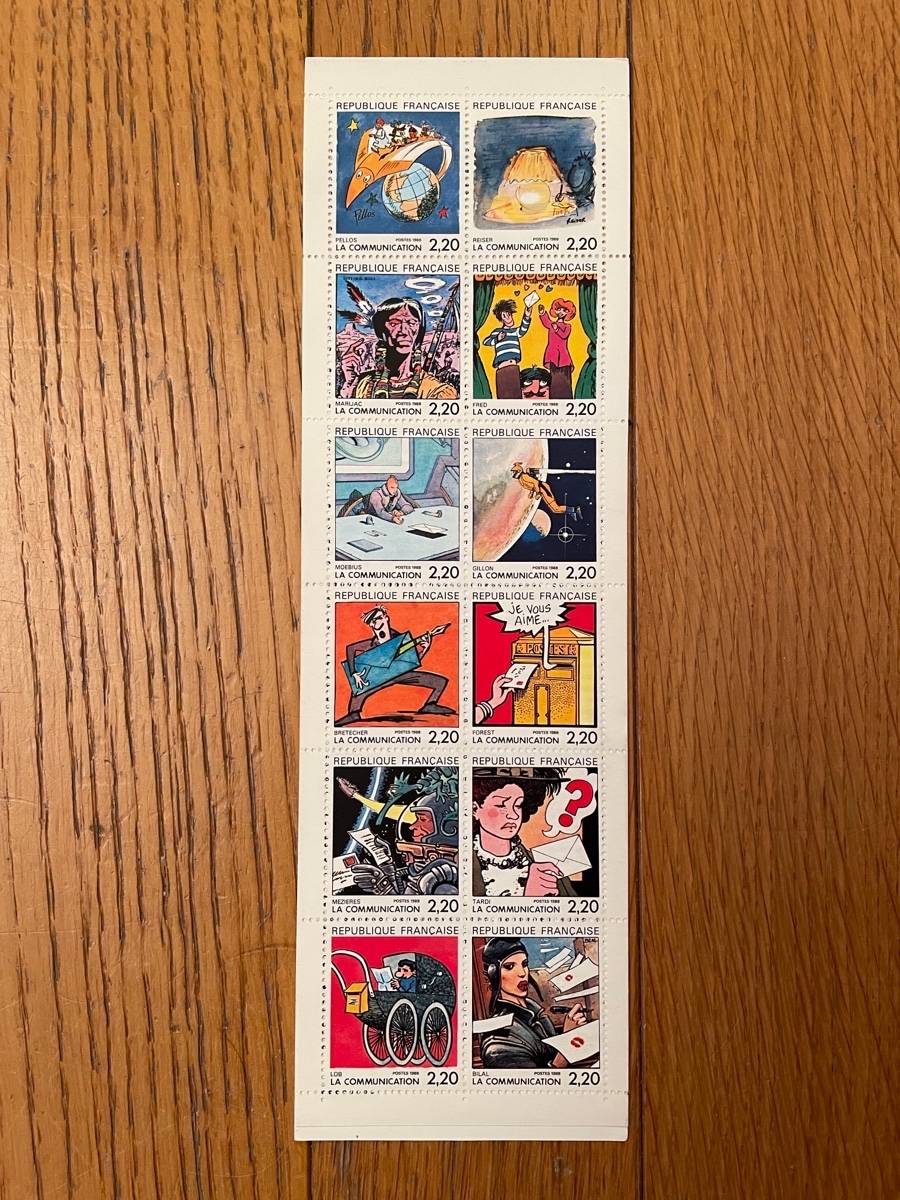 Carnet de timbres : La communication en bande dessinée (1988)