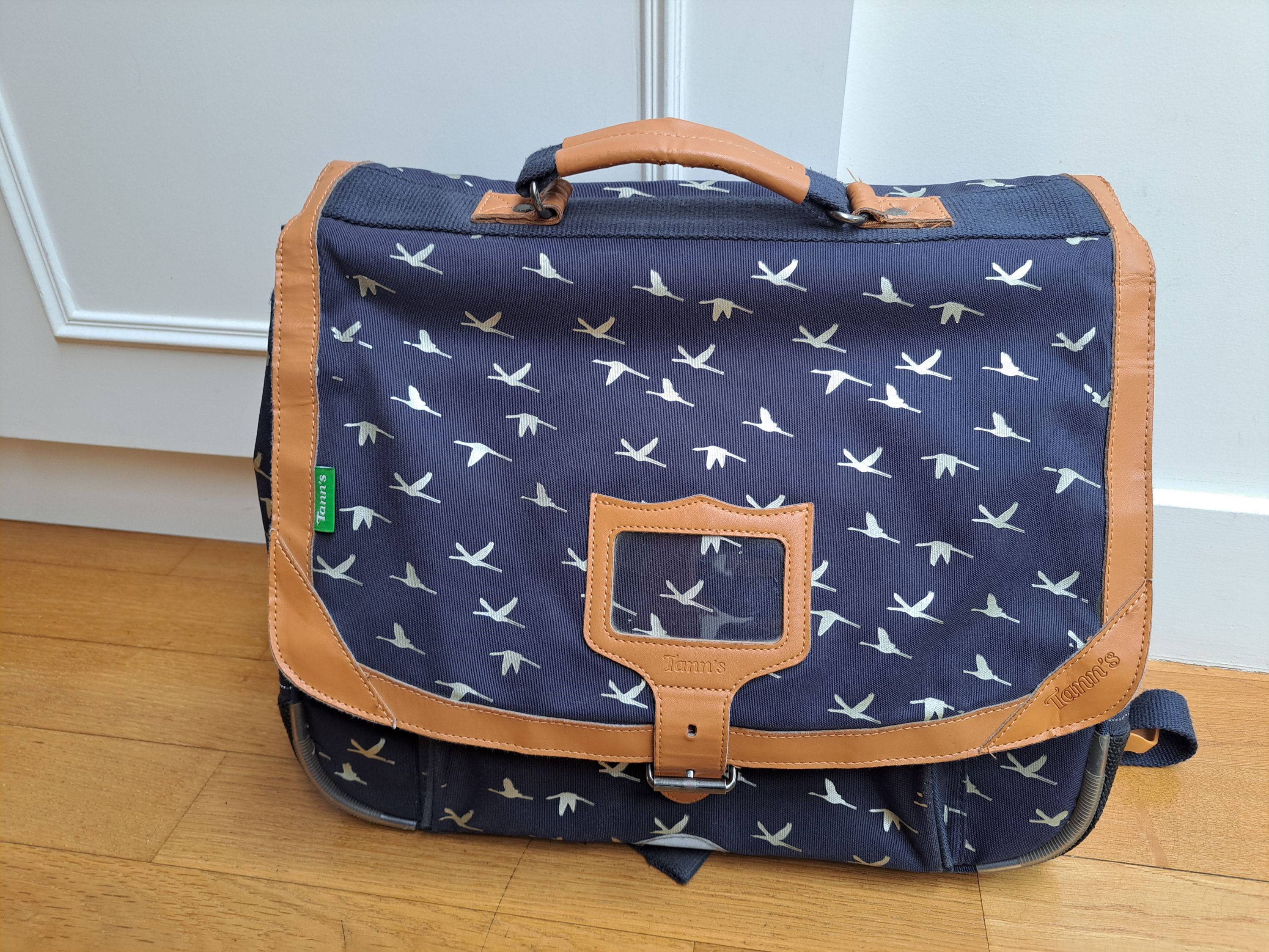 Cartable TANN’S fantaisie Maud bleu marine très bon état