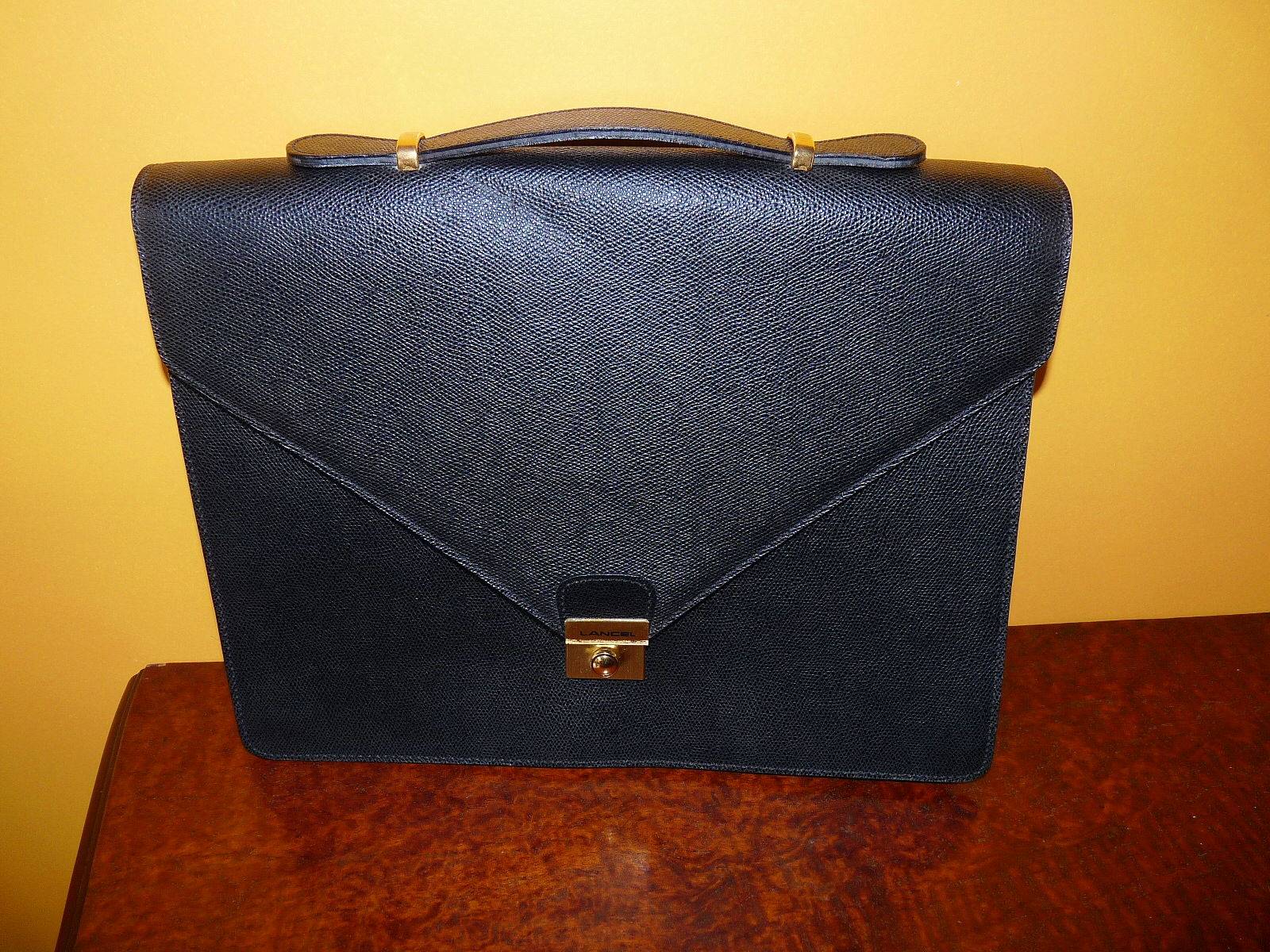 Cartable serviette Lancel en cuir noir neuf
